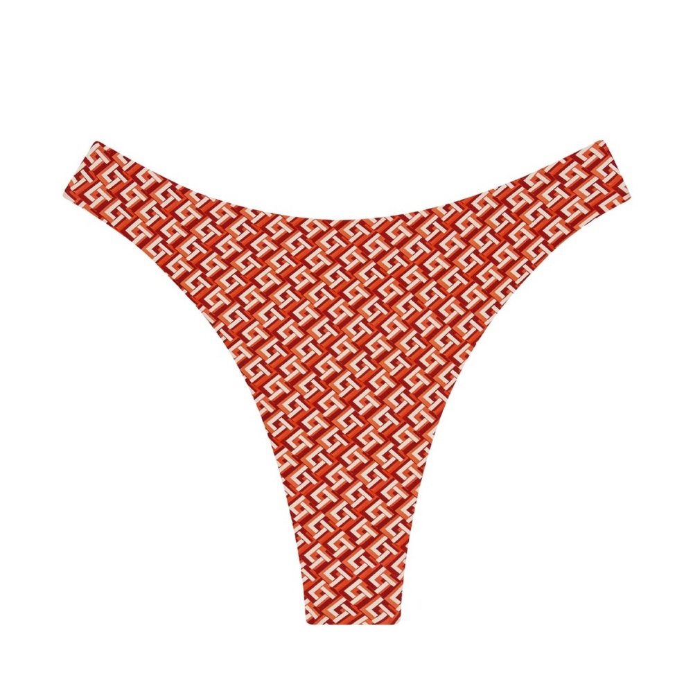 Monday Swimwear Lattice Geo Capri Thong Bottom Size Small